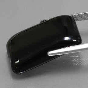 Agata naturale nero da 22,39 ct, baguette, opaco