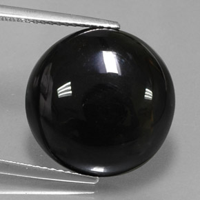 Agata naturale nero da 15,06 ct, taglio rotondo, opaco