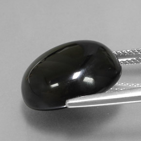 Agata naturale nero da 15,06 ct, taglio rotondo, opaco