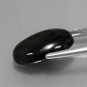 Agata naturale nero da 10,17 ct, taglio ovale, opaco