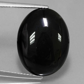 Agata naturale nero da 14,26 ct, taglio ovale, opaco