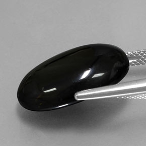 Agata naturale nero da 14,26 ct, taglio ovale, opaco