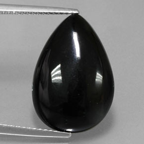 Agata Nero naturale da 10.43 ct, Forma a pera, Opaco