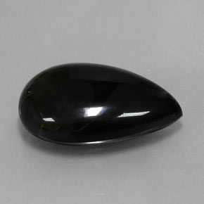 Agata Nero naturale da 10.43 ct, Forma a pera, Opaco