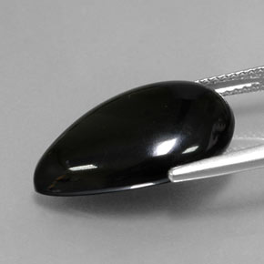 Agata Nero naturale da 10.43 ct, Forma a pera, Opaco