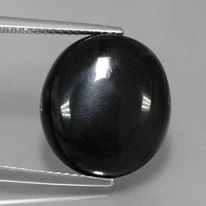 Agata naturale nero da 10,40 ct, taglio ovale, opaco