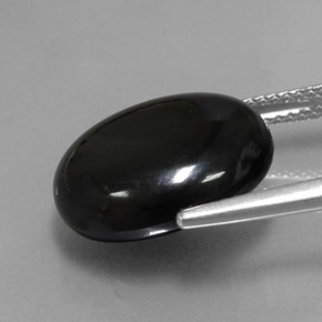 Agata naturale nero da 10,40 ct, taglio ovale, opaco