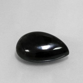 Agata naturale nero da 11,73 ct, taglio a pera, opaco