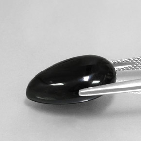 Agata naturale nero da 11,73 ct, taglio a pera, opaco