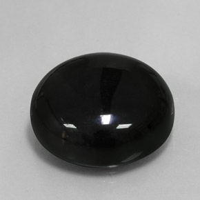 Agata naturale nero da 36,81 ct, taglio rotondo, opaco