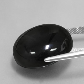 Agata naturale nero da 36,81 ct, taglio rotondo, opaco