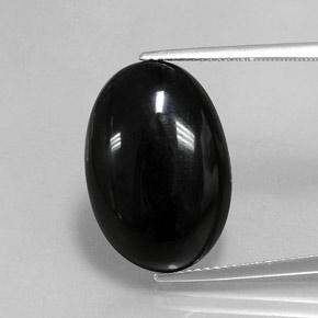 Agata naturale nero da 13,65 ct, taglio ovale, opaco