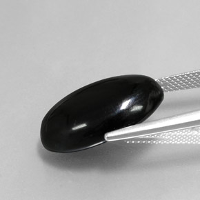 Agata naturale nero da 13,65 ct, taglio ovale, opaco