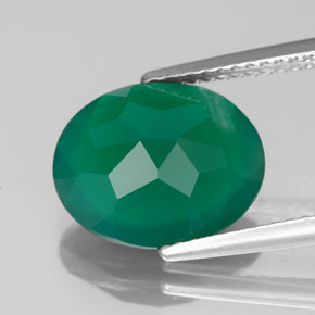 Agata naturale verde da 3,80 ct, trasparente, trasparente/traslucido