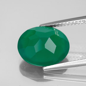Agata naturale verde da 4,24 ct, trasparente, trasparente/traslucido