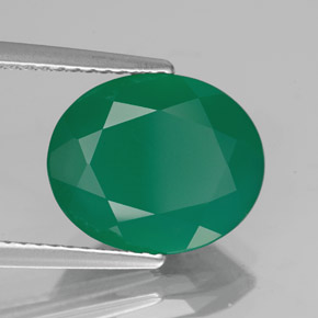 Agata Verde naturale da 3.80 ct, Trasparente, Trasparente/Traslucido