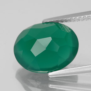 Agata naturale verde da 4,46 ct, trasparente, trasparente/traslucido