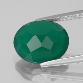 Agata naturale verde da 3,73 ct, trasparente, trasparente/traslucido