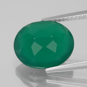Agata naturale verde da 4,55 ct, trasparente, trasparente/traslucido