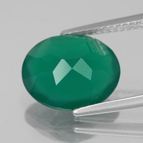 Agata naturale verde da 3,75 ct, trasparente, trasparente/traslucido