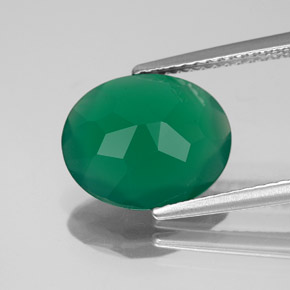 Agata naturale verde da 2,98 ct, trasparente, trasparente/traslucido