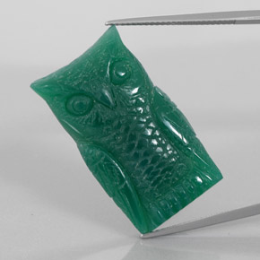 Agata naturale verde da 31,38 ct, forma fantasia, opaco