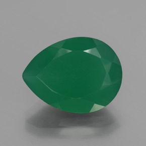 Agata Verde caldo naturale da 7.48 ct, Forma a pera, Traslucido