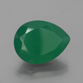 Agata Verde caldo naturale da 7.48 ct, Forma a pera, Traslucido