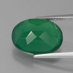 Agata naturale verde da 7,75 ct, trasparente, trasparente/traslucido