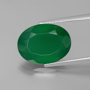 Agata Verde naturale da 7.27 ct, Taglio ovale, Traslucido