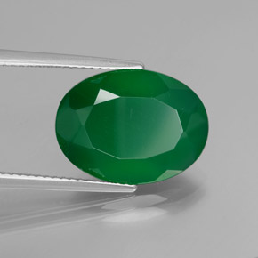 Agata Verde naturale da 7.27 ct, Taglio ovale, Traslucido