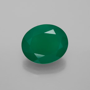 Agata naturale verde da 4,31 ct, taglio ovale, trasparente