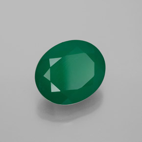 Agata naturale verde da 4,31 ct, taglio ovale, trasparente