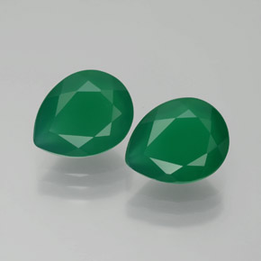 Gemme di Agata Verde naturale da  ct, Forma a pera, Trasparente