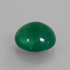 Agata naturale verde da 6,11 ct, taglio rotondo, traslucido
