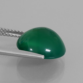 Agata naturale verde da 6,11 ct, taglio rotondo, traslucido