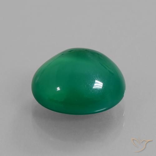 Agata Verde foresta naturale da 5.87 ct, Ovale, Traslucido