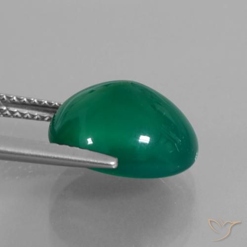 Agata Verde foresta naturale da 5.87 ct, Ovale, Traslucido