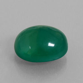 Agata naturale verde da 5,78 ct, taglio ovale, traslucido