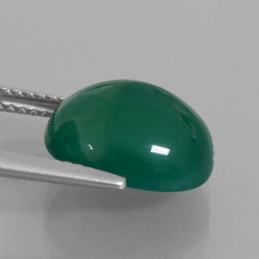Agata naturale verde da 5,78 ct, taglio ovale, traslucido