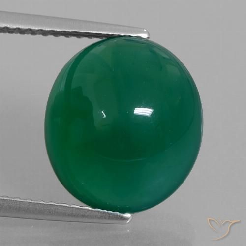 6.68ct Naturale Verde foresta Agata, Ovale, Traslucido