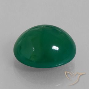 Agata Verde foresta naturale da 6.68 ct, Ovale, Traslucido