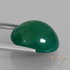 Agata Verde foresta naturale da 6.68 ct, Ovale, Traslucido