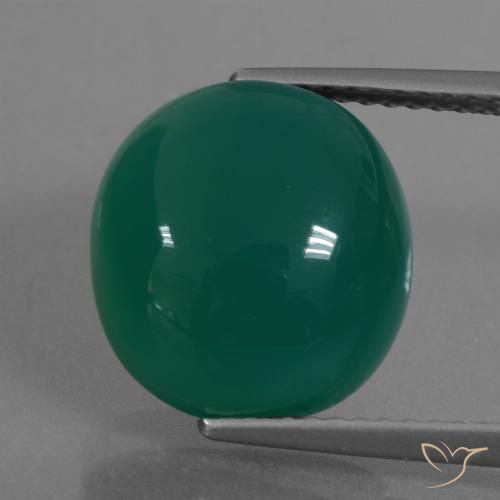 7.18ct Naturale Verde medio Agata, Ovale, Traslucido