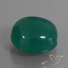 Agata Verde medio naturale da 7.18 ct, Ovale, Traslucido