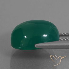 Agata Verde medio naturale da 7.18 ct, Ovale, Traslucido