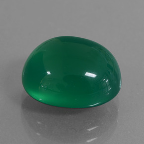 Agata naturale verde da 6,52 ct, taglio ovale, traslucido