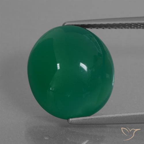 7.24ct Naturale Verde foresta Agata, Ovale, Traslucido
