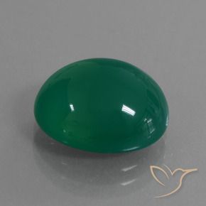 Agata Verde foresta naturale da 7.24 ct, Ovale, Traslucido