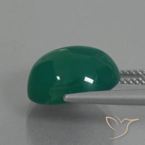 Agata Verde medio naturale da 7.28 ct, Ovale, Traslucido